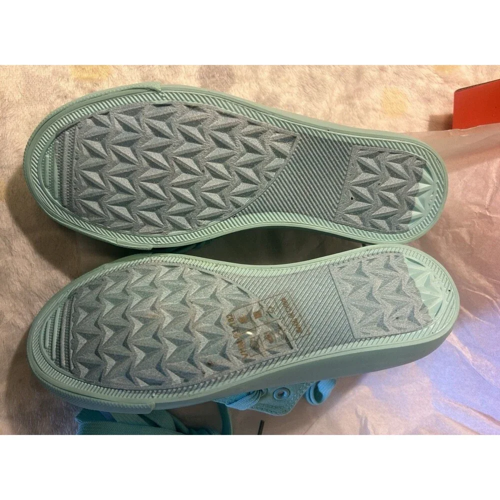 SPORTS Teal Canvas Low Top Lace-Up Sneaker Tennis Shoes Unisex Kids US size 5